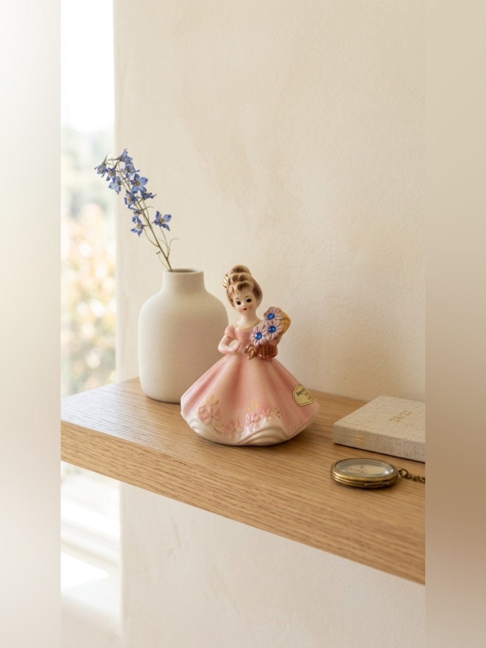 Vintage Josef Originals September Sapphire Birthstone Figurine Japan Ceramic